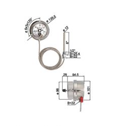 Electric Contact Thermometers For Bottom Mounted Capillaries Connection