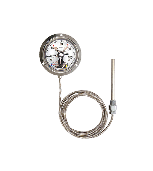 Electric Contact Thermometers for Back Mounted Capillaries Connection
