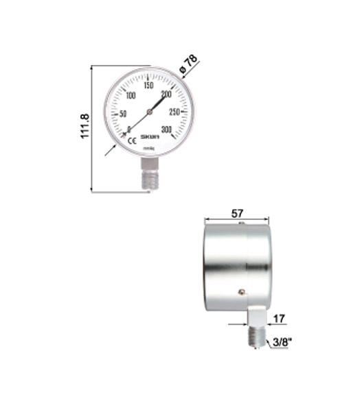 Micro Pressure Gauge - Bottom Mounting