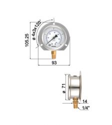 Filled Bourdon Tube Pressure Gauges