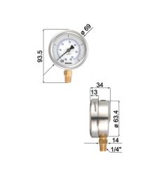 Filled Bourdon Tube Pressure Gauges