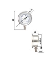 All Stainless Steel Filled Pressure Gauges