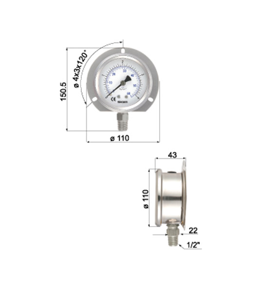 All Stainless Steel Filled Pressure Gauges