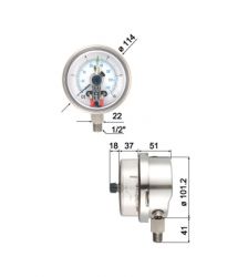 All Stainless Steel Pressure Gauge with Magnetic Contact