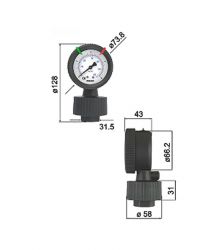 PP Diaphragm Pressure Gauge