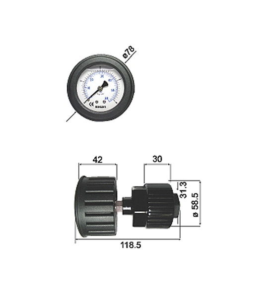 PP Filled Diaphragm Pressure Gauges